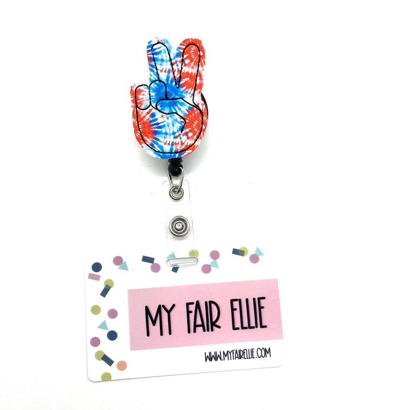 Patriotic Tie Dye Peace Sign // Badge Buddy
