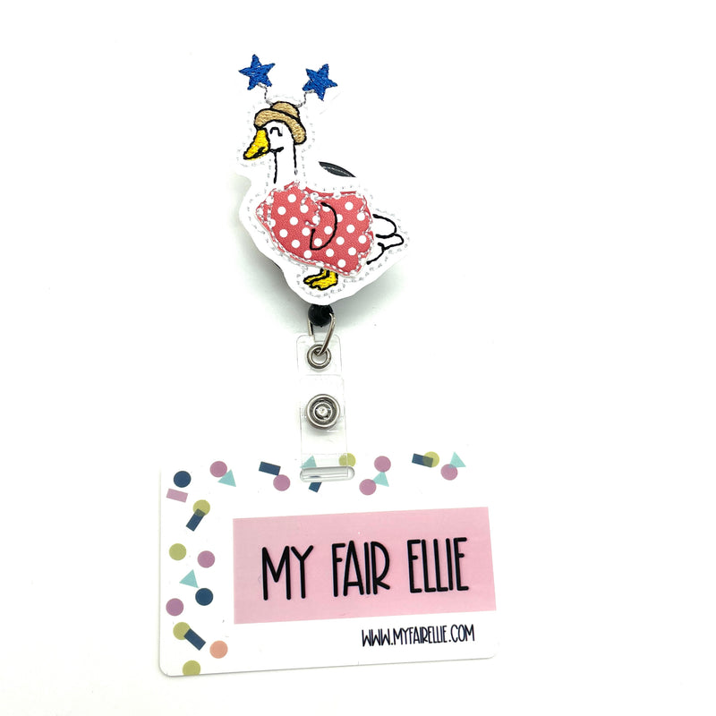 Patriotic Polka Dot Coat Porch Goose // Badge Buddy