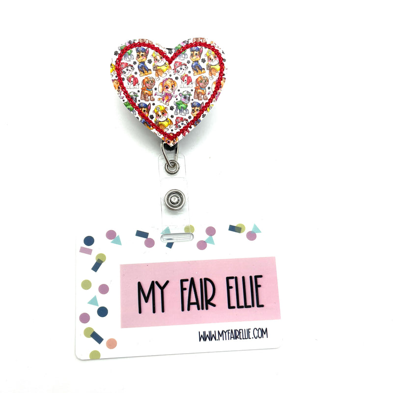Rescue Pups Printed Heart // Badge Buddy