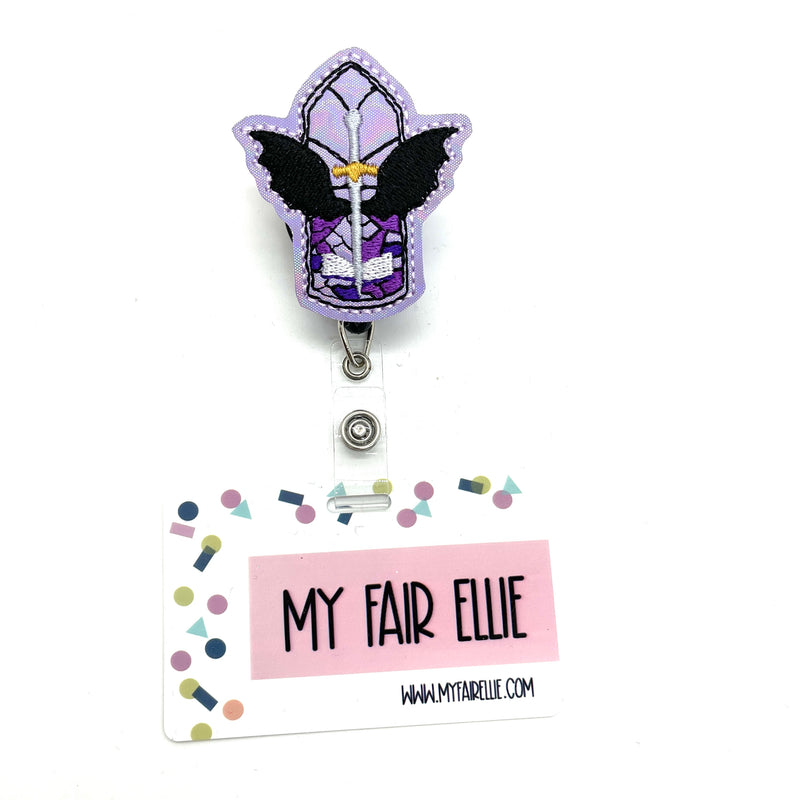 Sword Stained Glass Dragon // Badge Buddy