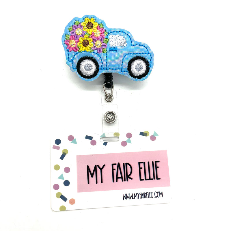 Summer Flowers in Truck // Badge Buddy