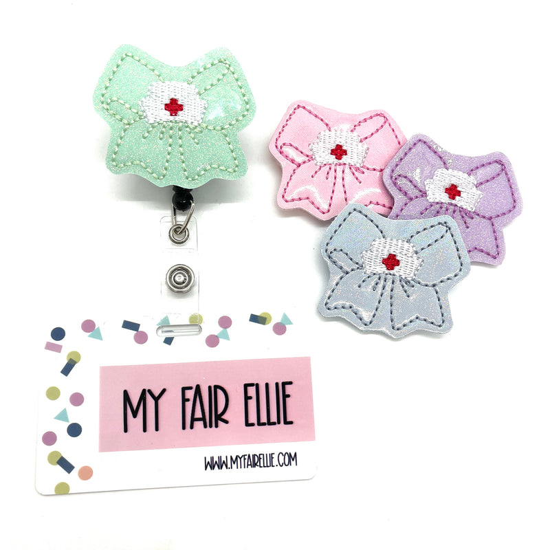 Pastel Bow with Nurse Hat // Badge Buddy