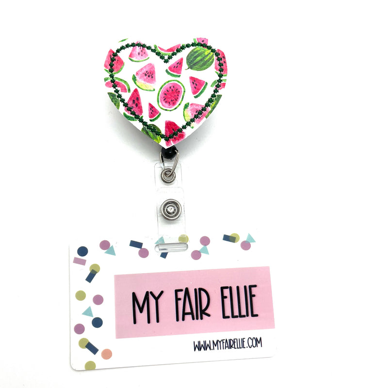 Watermelon Print Heart // Badge Buddy