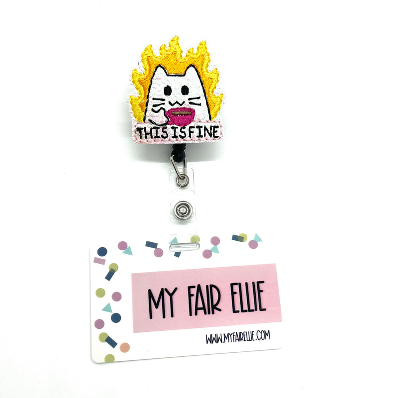 This is Fine // Cat on Fire // Badge Buddy