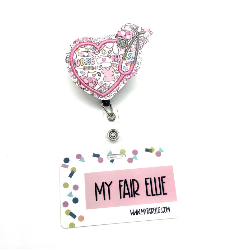 Disco Nurse Print Stethoscope Heart // Badge Buddy