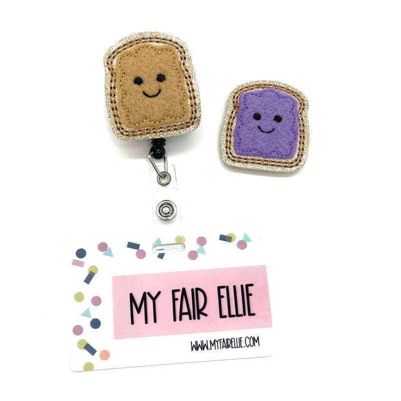 Peanut Butter & Jelly PAIR // Badge Buddy