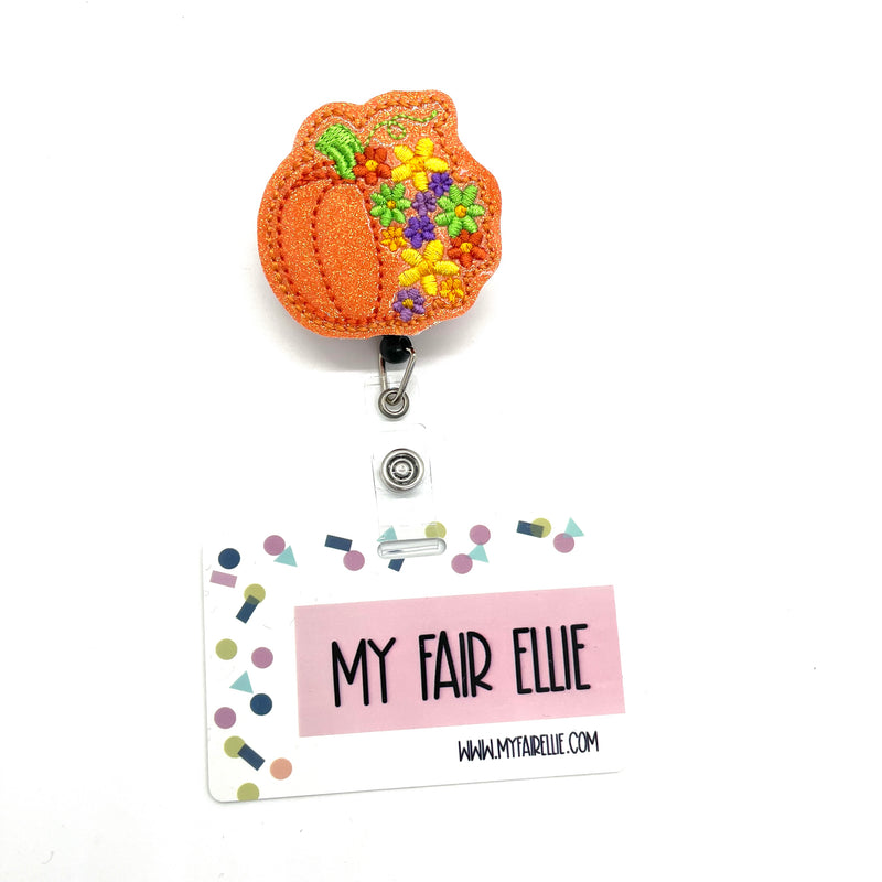 Pumpkin with Flowers // Badge Buddy