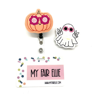Groovy Ghost & Pumpkin with Glasses // Spooky // Halloween