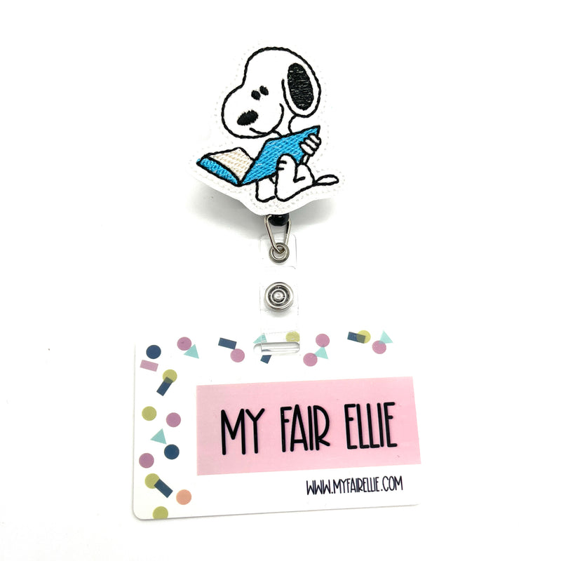 White Dog Reading // Badge Buddy