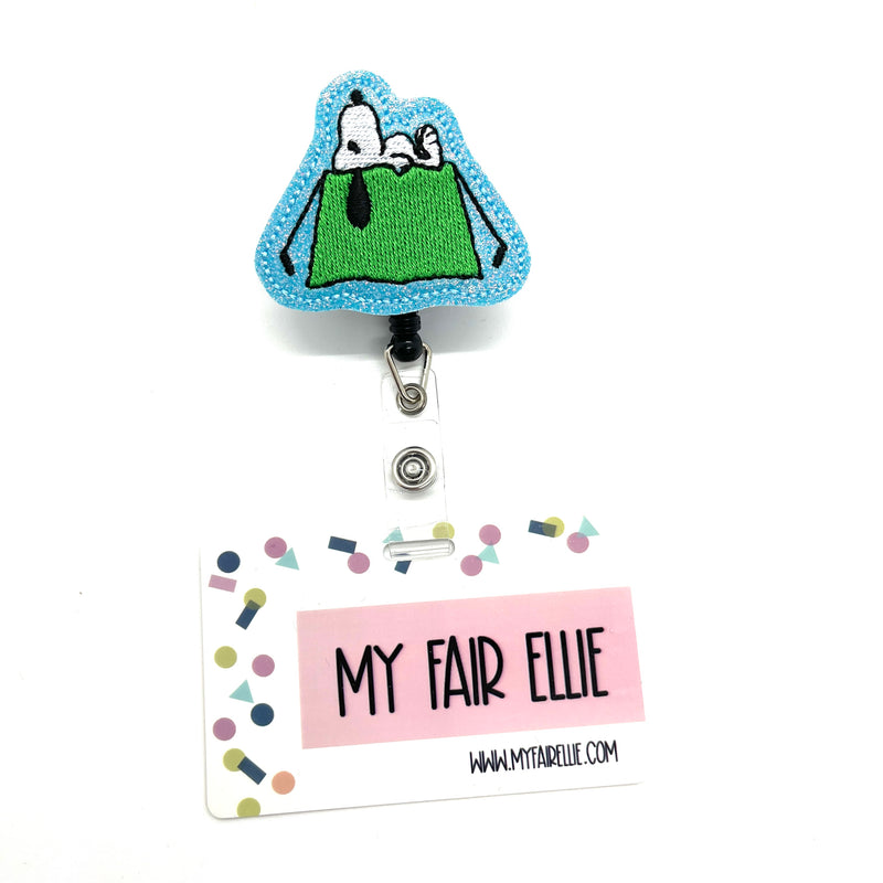 White Dog on Tent // Badge Buddy