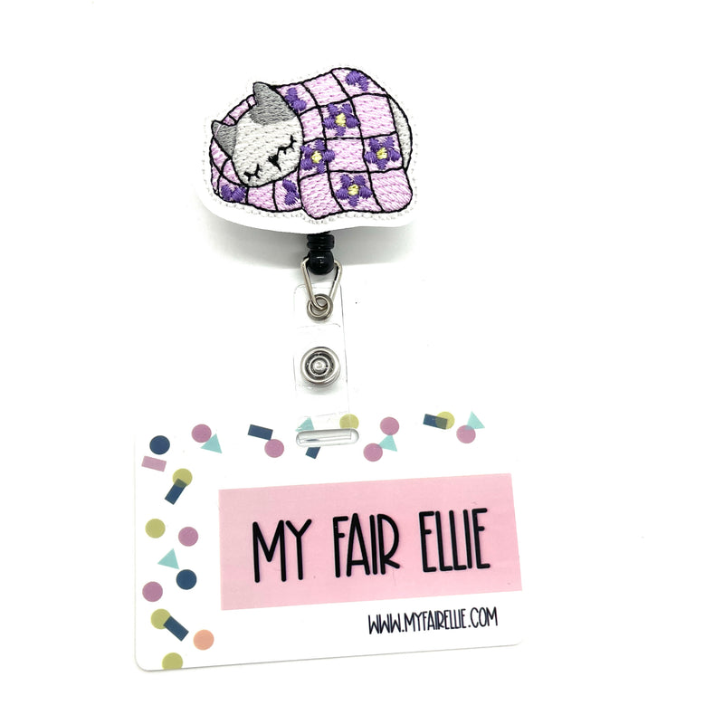 Cat Sleeping in Blanket // Badge Buddy
