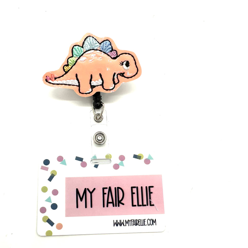 Colorful Tail Dino // Badge Buddy