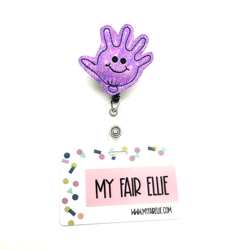 Purple Glove Balloon // Badge Buddy