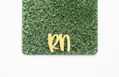 St Pat's Day Backer // Green Glitter with Gold Peachy Text // 2-4 Week Turnaround Time