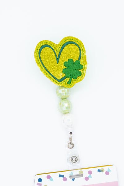 Heart with Clover // St. Patrick's // Badge Buddy