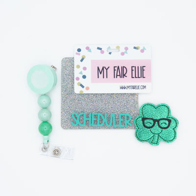 Clover with Glasses // St. Patrick's // Badge Buddy