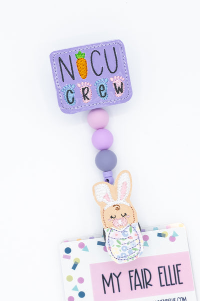 NICU Crew // Floral Swaddle Baby // Easter // Badge Buddy