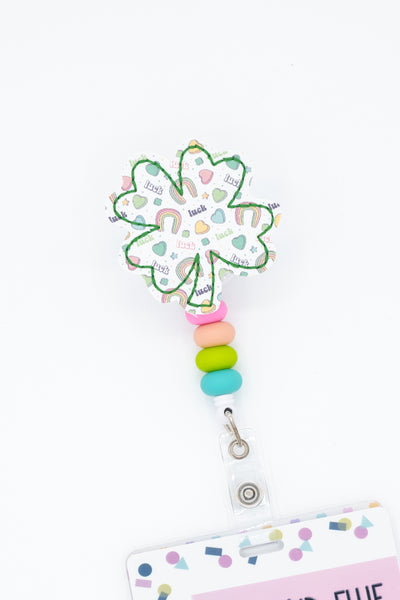 Rainbow Luck Printed Clover // St. Patrick's // Badge Buddy