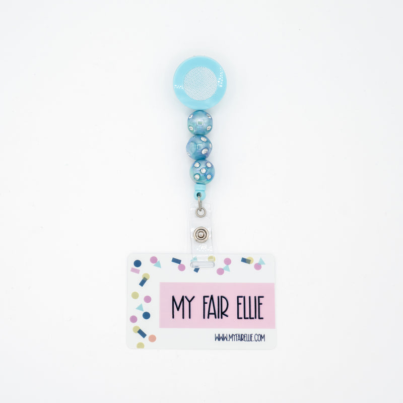 Jewel Blue/Blue/Blue Bead Reel ONLY! // Blue Badge Reel Base