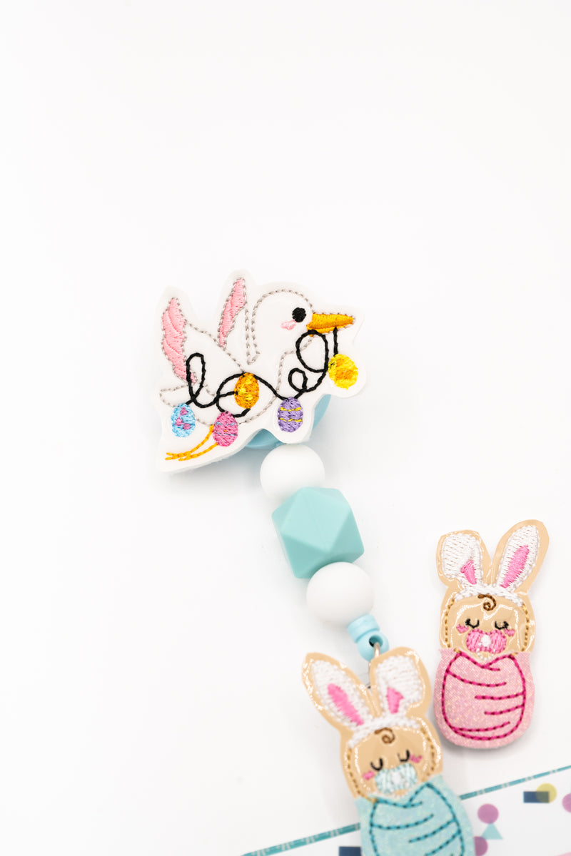 Easter Stork + Bunny Baby // Badge Buddy