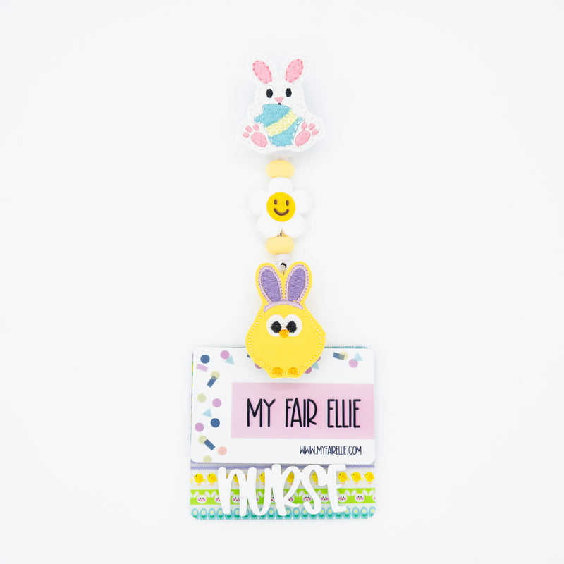 Bunny with Egg // Chick with Ears // Easter // Badge Buddy