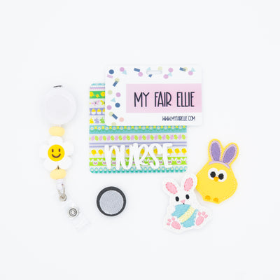 Bunny with Egg // Chick with Ears // Easter // Badge Buddy