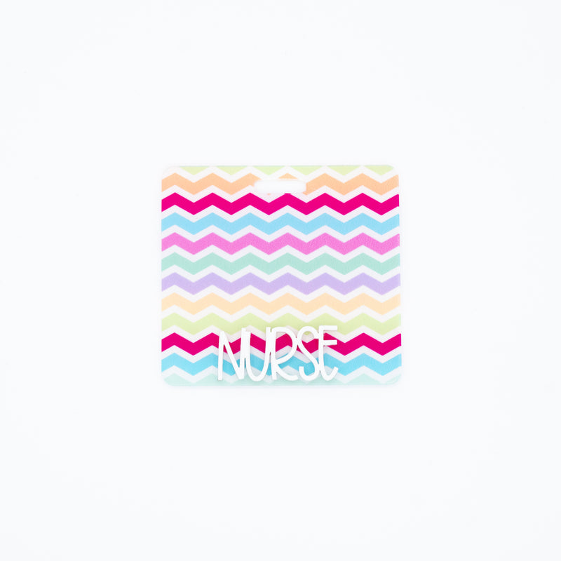 Chevron Stripes Backer with White Charm Text // 2-4 Week Turnaround Time