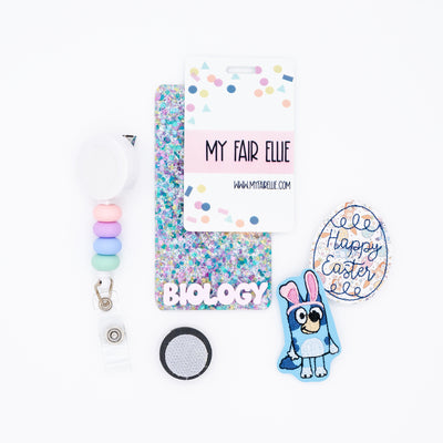 Blue Dog Sister // Printed Egg // Easter // Badge Buddy