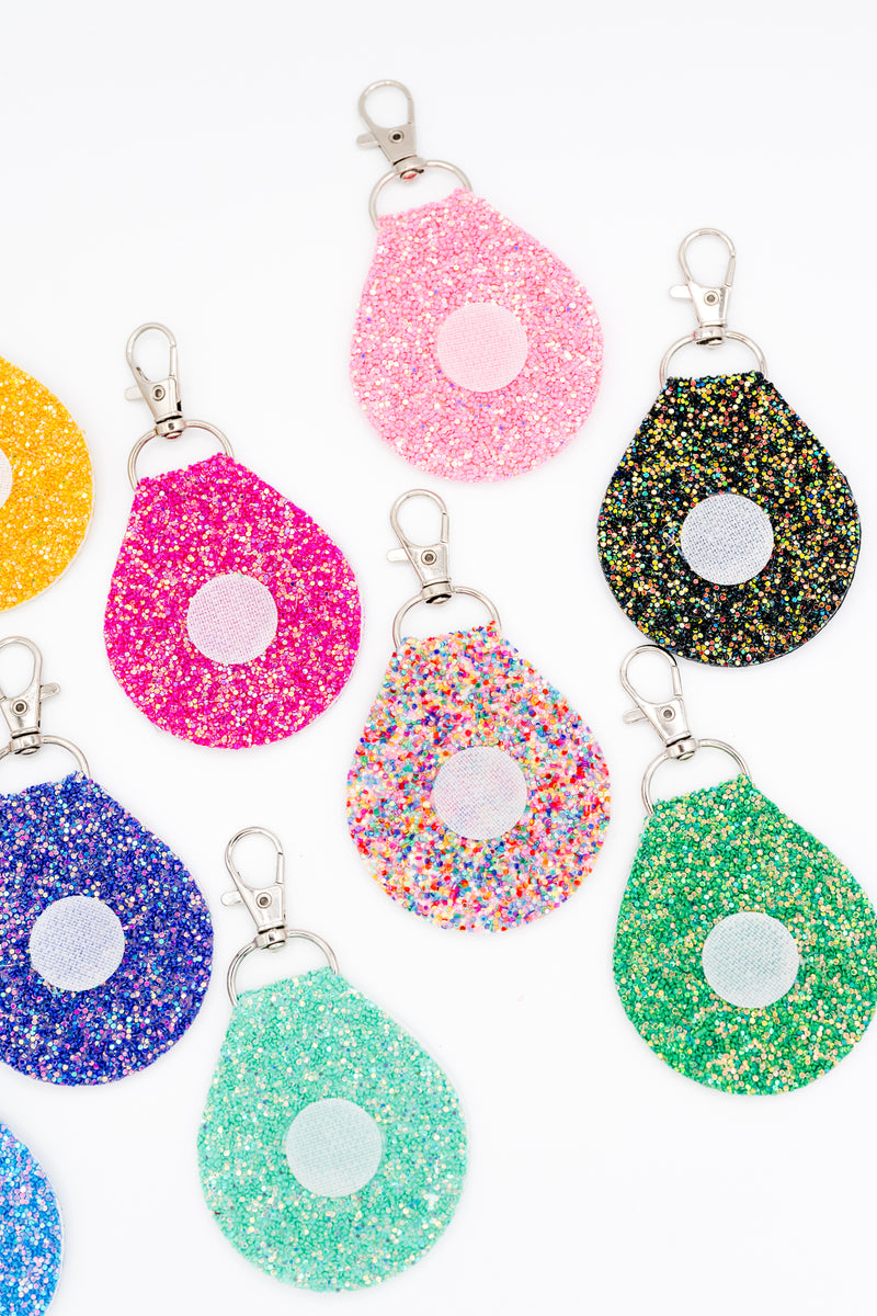 Interchangeable Glitter Keychain // Bright Colors