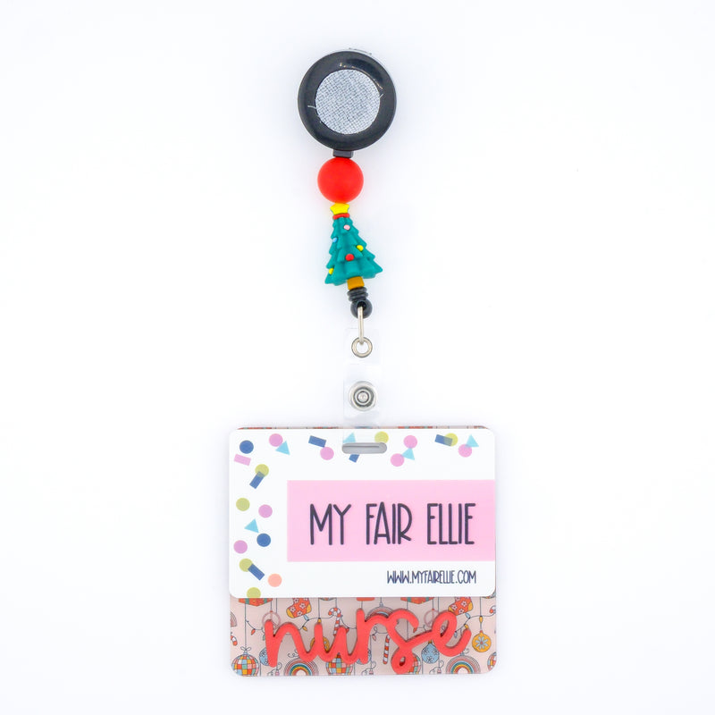 Hanging Ornaments Backer with Red Metallic Cake Pop Font  // 2-4 Week Turnaround Time