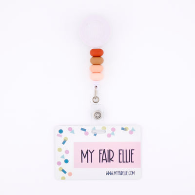 Skinny Brown Ombre Bead Reel ONLY! // White Badge Reel Base