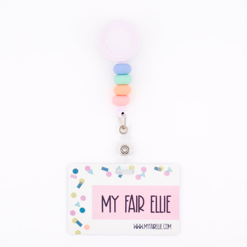 Skinny Blue/Mint/Orange/Pink Bead Reel ONLY! // White Badge Reel Base