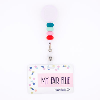 Skinny Green/Mint/Pink/Red Bead Reel ONLY! // White Badge Reel Base