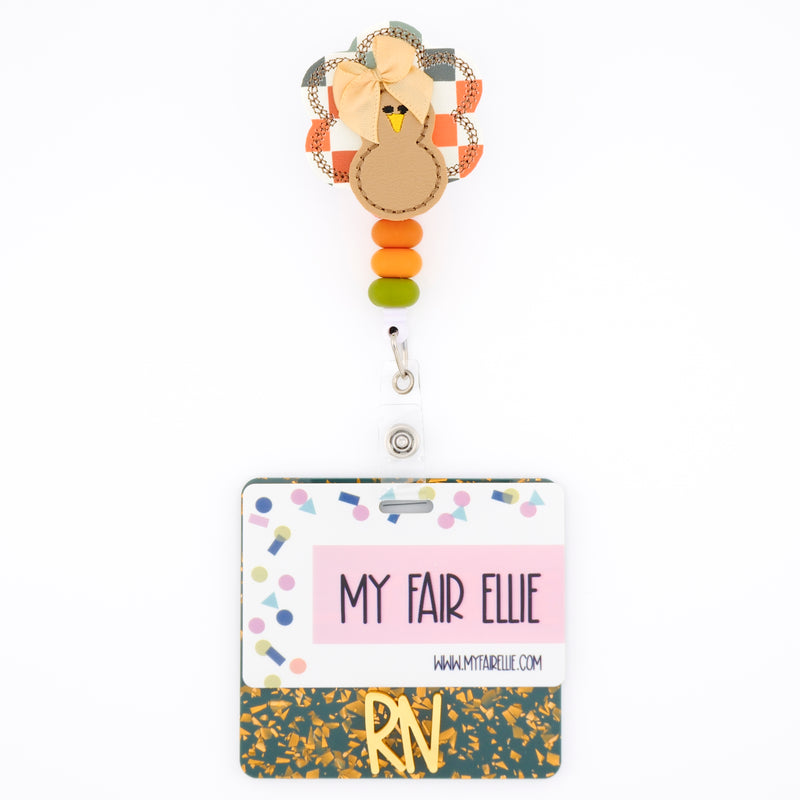 Stacked Fall Checkered Print Turkey with Bow // Fall