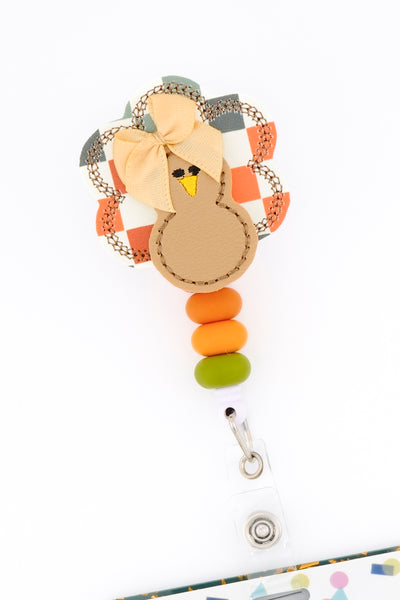 Stacked Fall Checkered Print Turkey with Bow // Fall