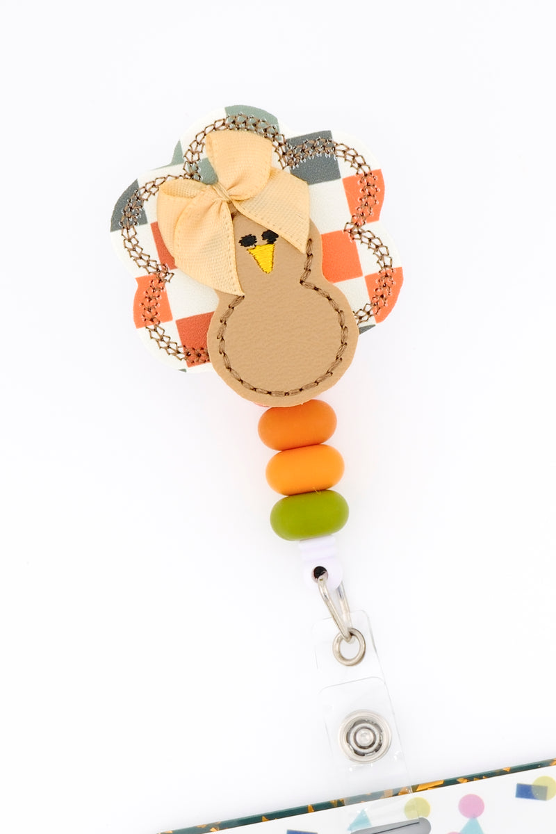 Stacked Fall Checkered Print Turkey with Bow // Fall