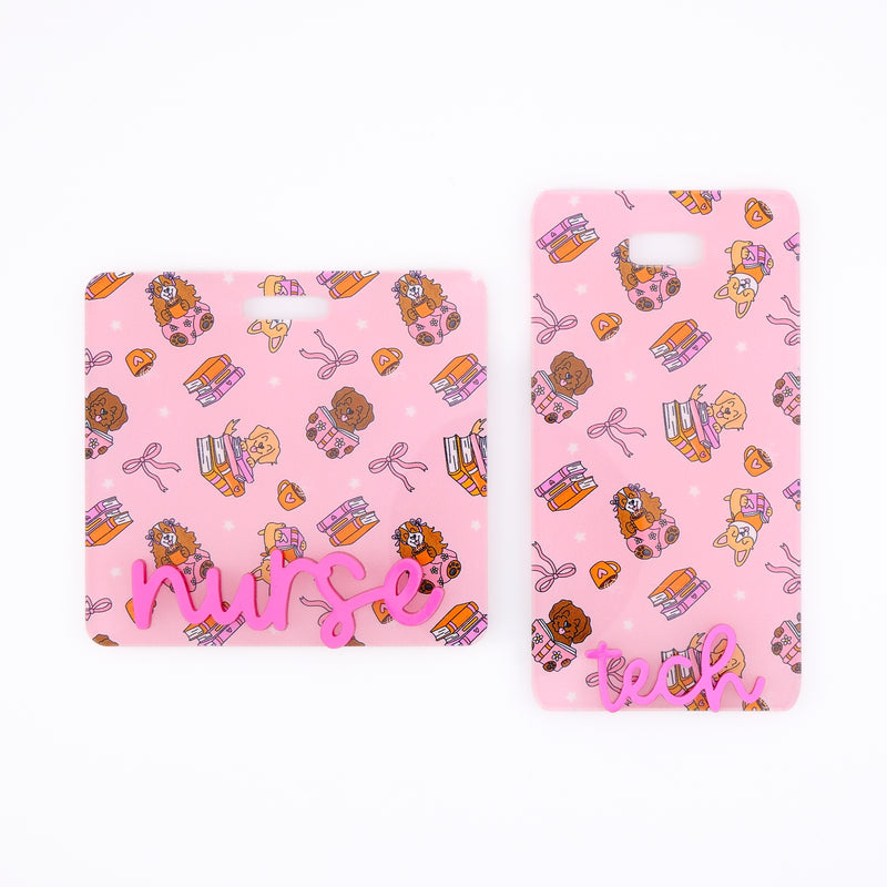 Dogs & Books Backer with Magenta Metallic Cake Pop Font  // 2-4 Week Turnaround Time