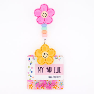 Colorful Smile Daisy Flower // Badge Buddy