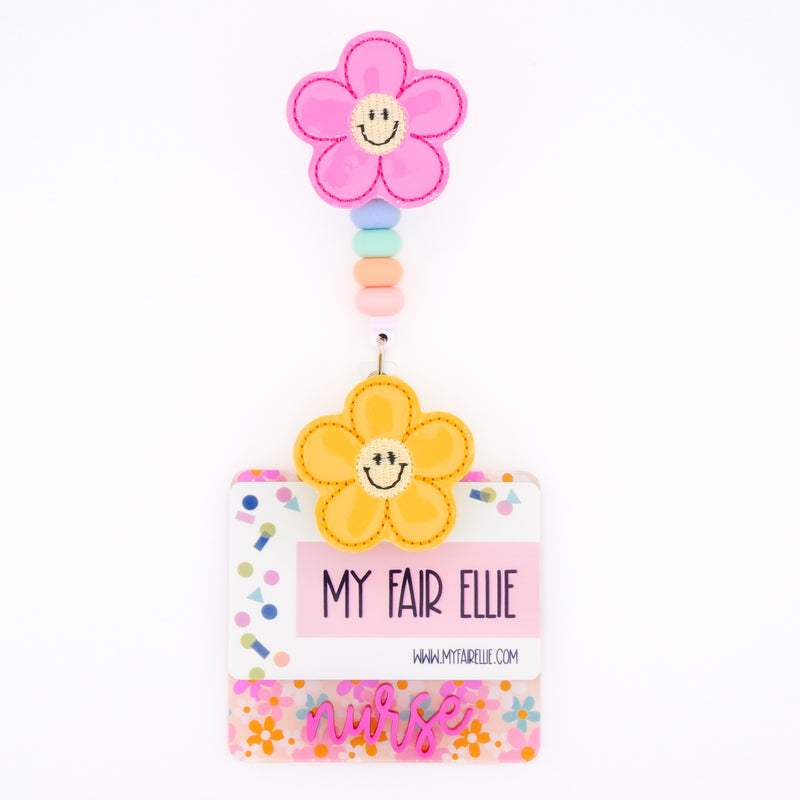 Colorful Smile Daisy Flower // Badge Buddy