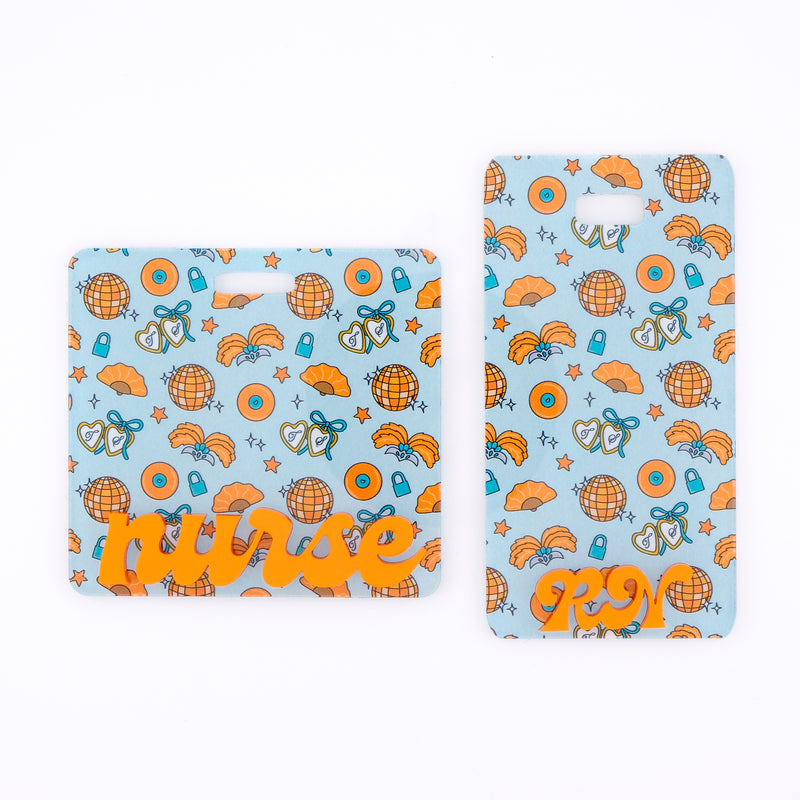 Showgirl Backer with Metallic Orange Moonlight Font  // 2-4 Week Turnaround Time