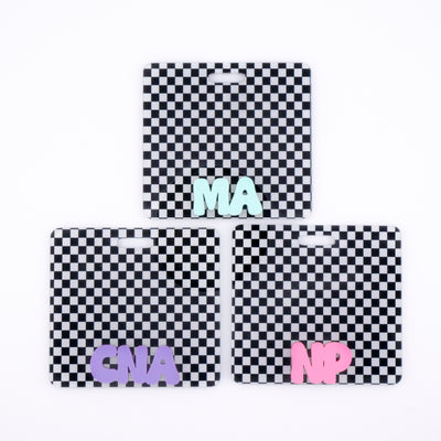 Pastel Checkers Backer with Cool Vibes Font  // 2-4 Week Turnaround Time
