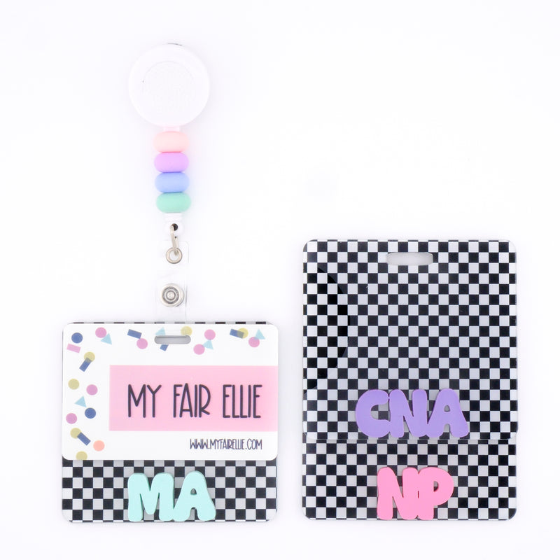 Pastel Checkers Backer with Cool Vibes Font  // 2-4 Week Turnaround Time