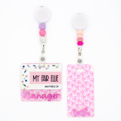 Pink Bows Backer with Magenta Metallic Cake Pop Font  // 2-4 Week Turnaround Time