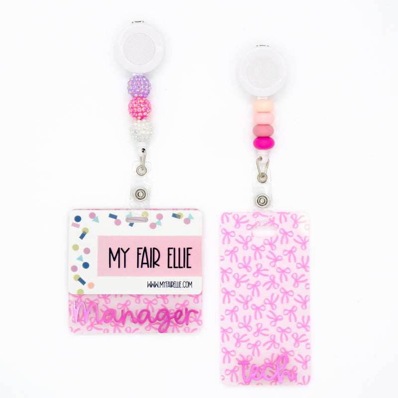 Pink Bows Backer with Magenta Metallic Cake Pop Font  // 2-4 Week Turnaround Time