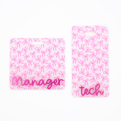 Pink Bows Backer with Magenta Metallic Cake Pop Font  // 2-4 Week Turnaround Time