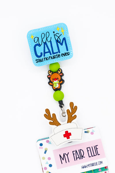 All is Calm // Reindeer Nurse Hat // Christmas