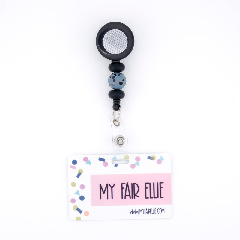 Skinny Black/Speckled Gray/Skinny Black Bead Reel ONLY! // Black Badge Reel Base