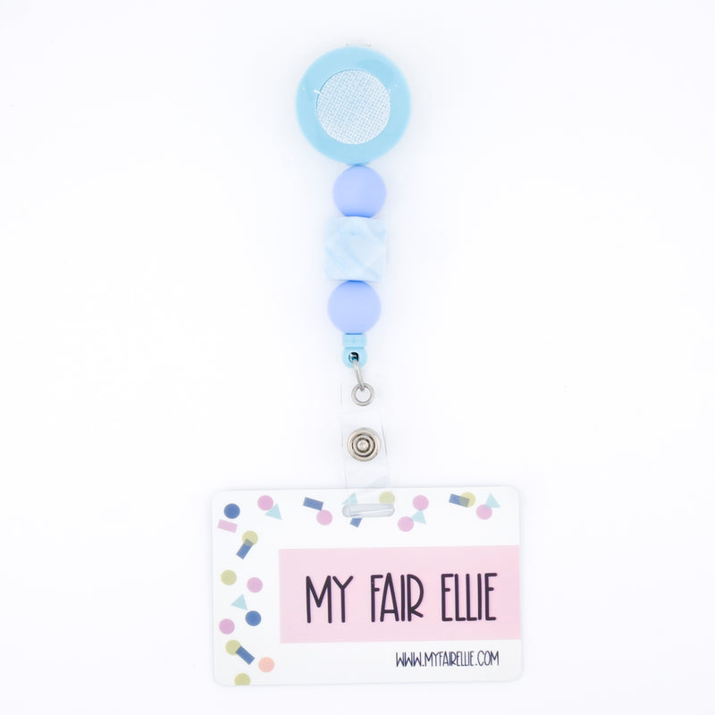 Round Blue/Marble Blue Geo/Round Blue Bead Reel ONLY! // Blue Badge Reel Base