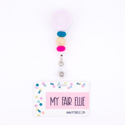 Skinny Blue/Speckled/Skinny Hot Pink Bead Reel ONLY! // White Badge Reel Base