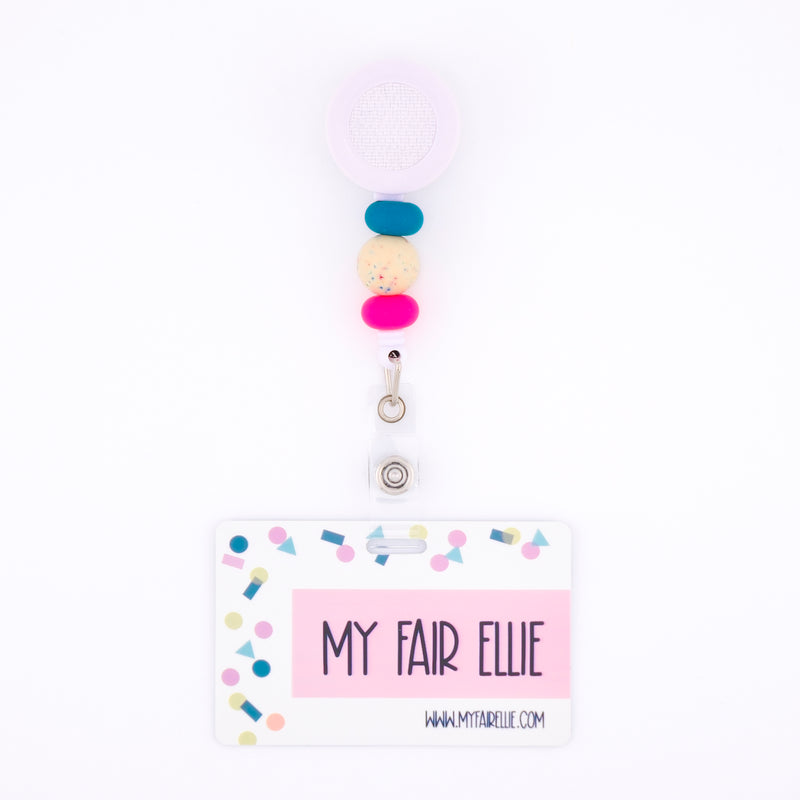 Skinny Blue/Speckled/Skinny Hot Pink Bead Reel ONLY! // White Badge Reel Base